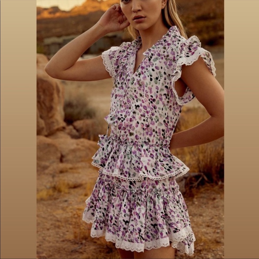 Misa Los Angeles Lilian Dress Lavender Dot - NWT